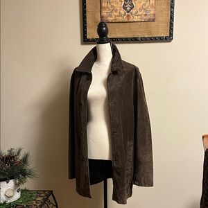 Banana Republic Dark Brown Suede mans vintage jacket, great looking outfit